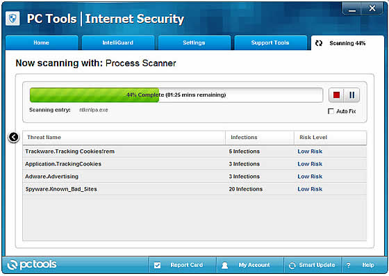pc tools internet security scan